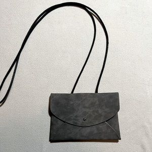 CLOSET CLEAN OUT!  Grey Vegan Leather Envelope Crossbody Purse